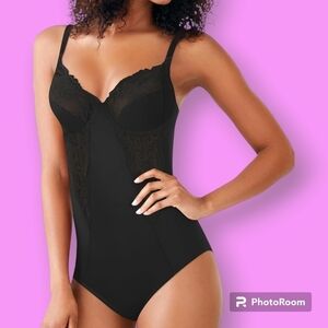 Maidenform Black Lace Shapewear Body Briefer Size 36C